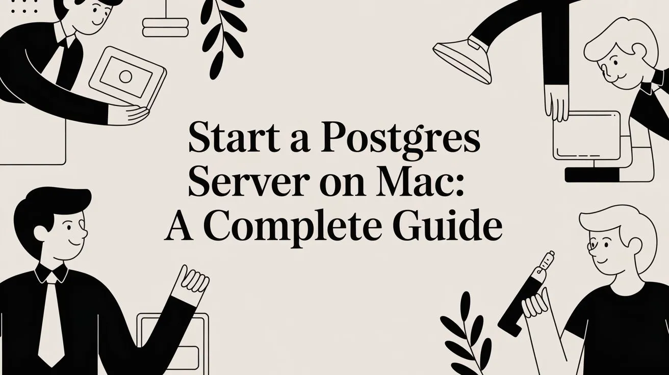 Illustration of starting a Postgres server on macOS.